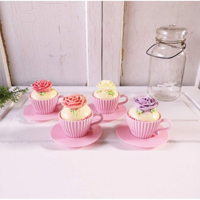 Moules à Cupcakes silicone rose